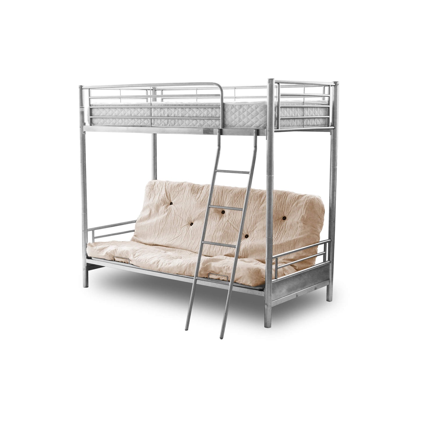 Alaska Futon Bunk Bed Silver – Futon Bunk Bed, Futon Bed, Space-Saving - Plushnests