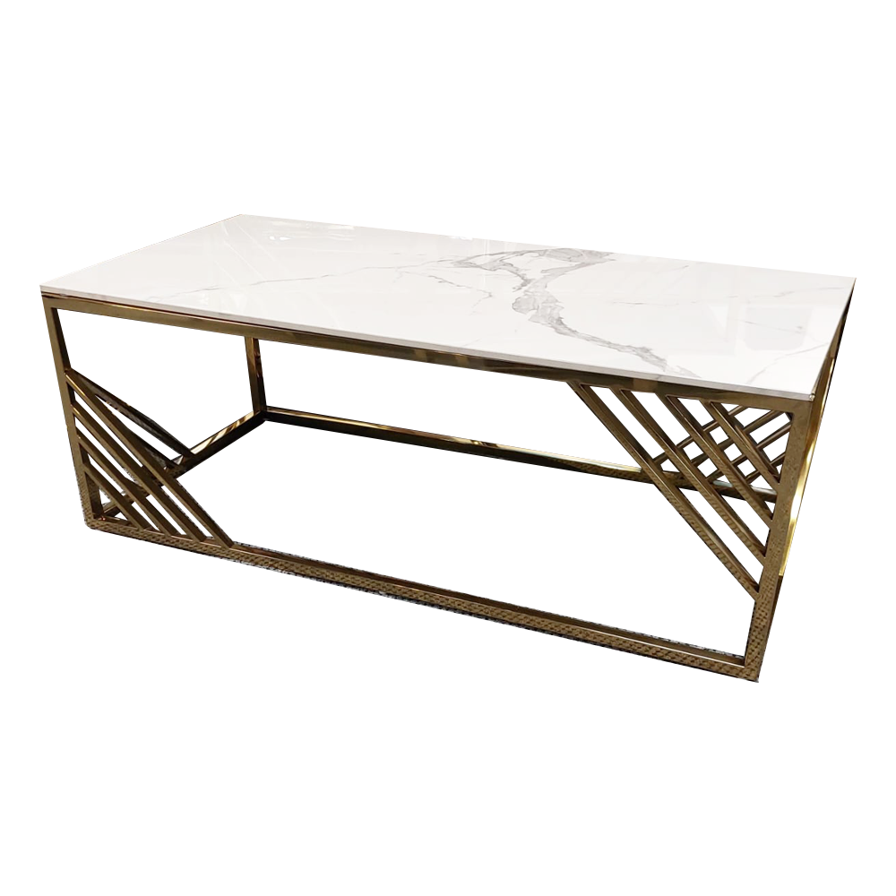 gold and glass coffee table