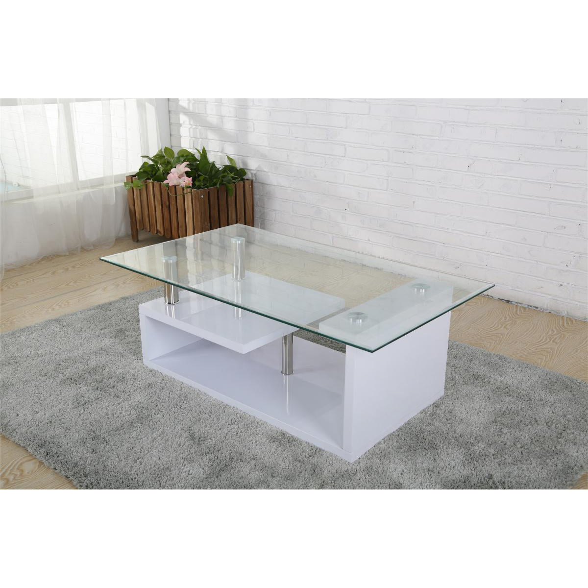 Bernard Coffee Table High Gloss White | Modern & Contemporary Coffee Table - Plushnests