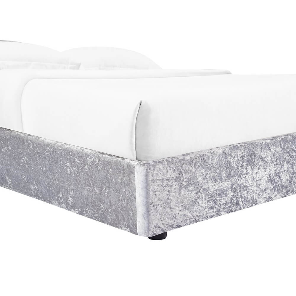 Casablanca Crushed Velvet King Size Storage Bed – Grey, Velvet, Storage - Plushnests