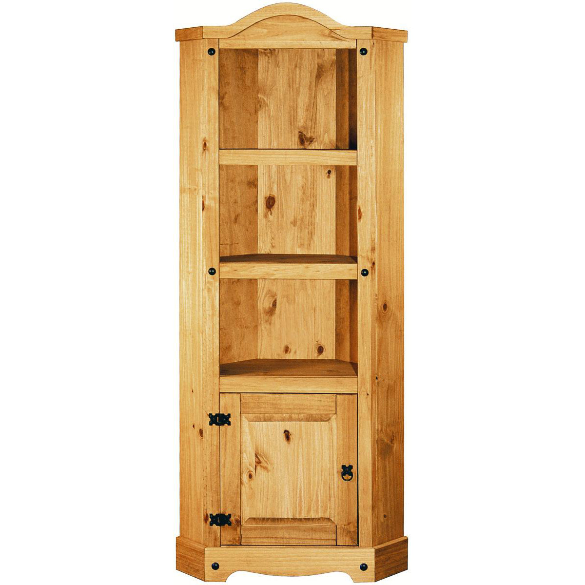 Corona Corner Unit - Distressed Pine Display Unit, Rustic & Contemporary - Plushnests