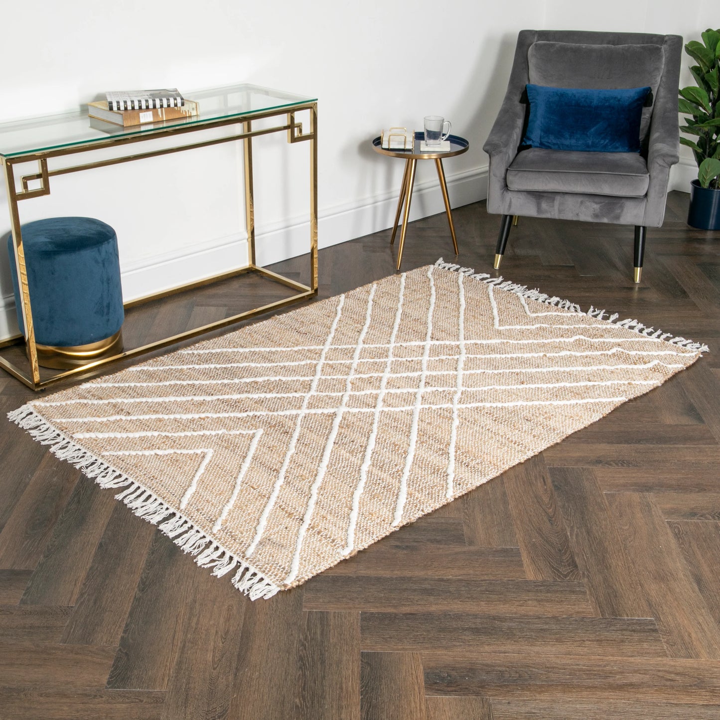 Cross Textured Jute Rug (3 sizes) - Plushnests