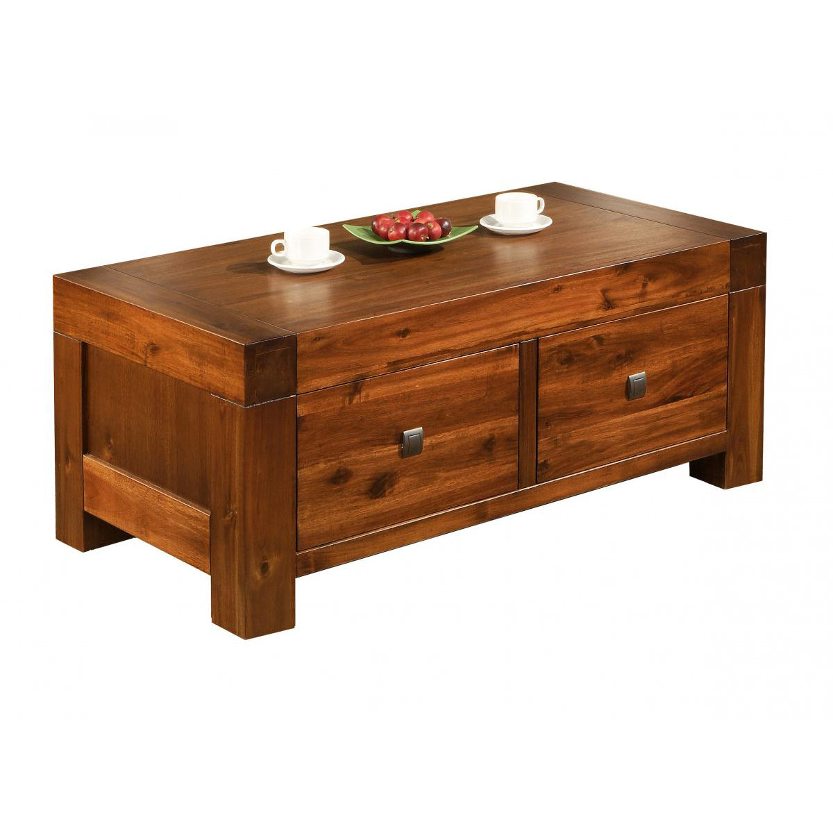 Monaco Coffee Table Acacia – Rustic & Modern Acacia Wood Veneer Table - Plushnests
