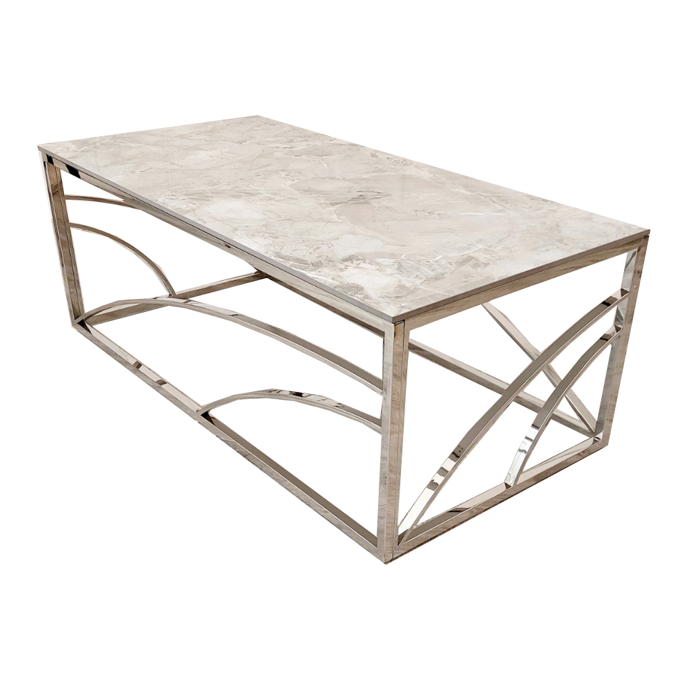 chrome coffee table