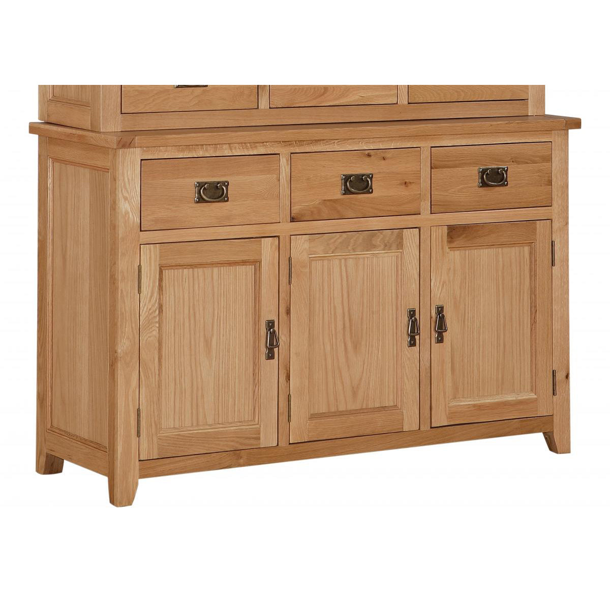 Stirling Buffet 3 Doors & 3 Drawers - Solid Oak, Oak Veneer Sideboard - Plushnests