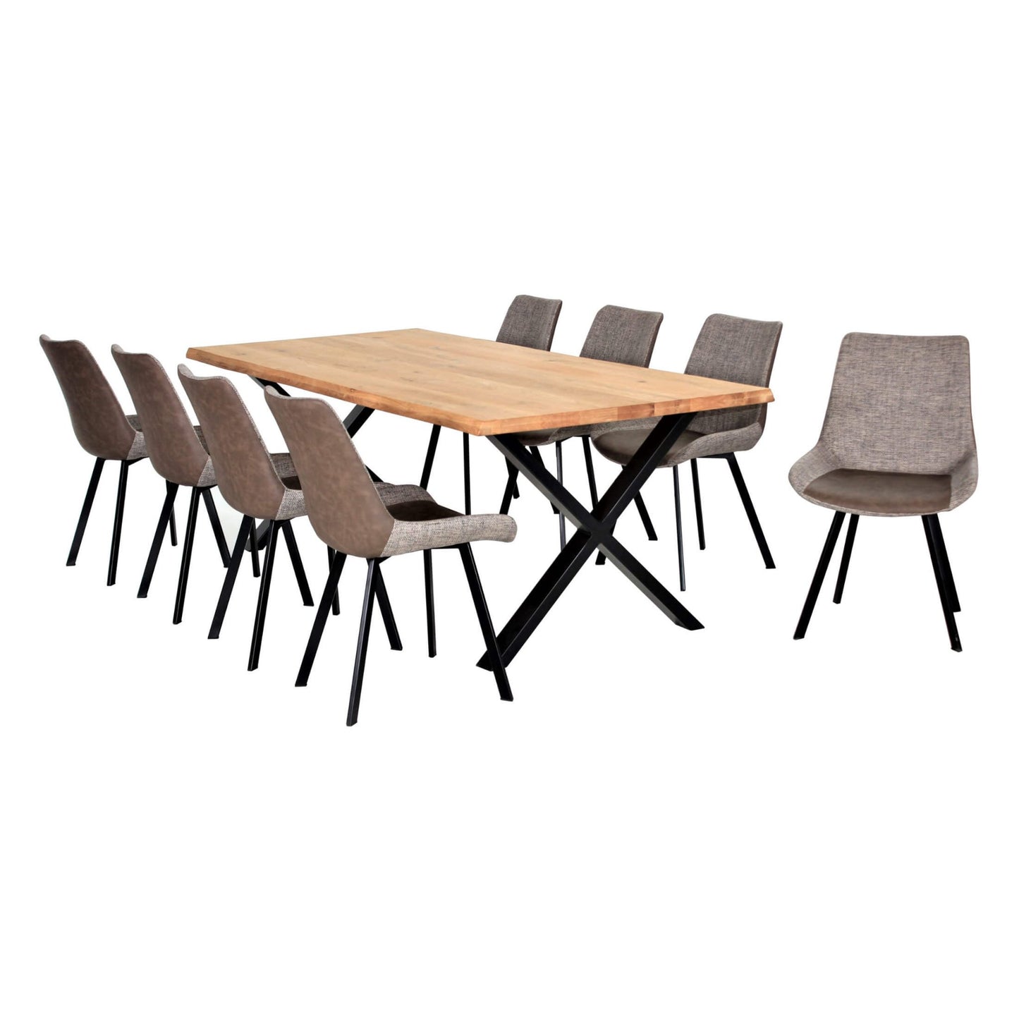 Yale Large 2200 Solid Oak Dining Table – Smoked Oil, Modern & Contemporary - Plushnests