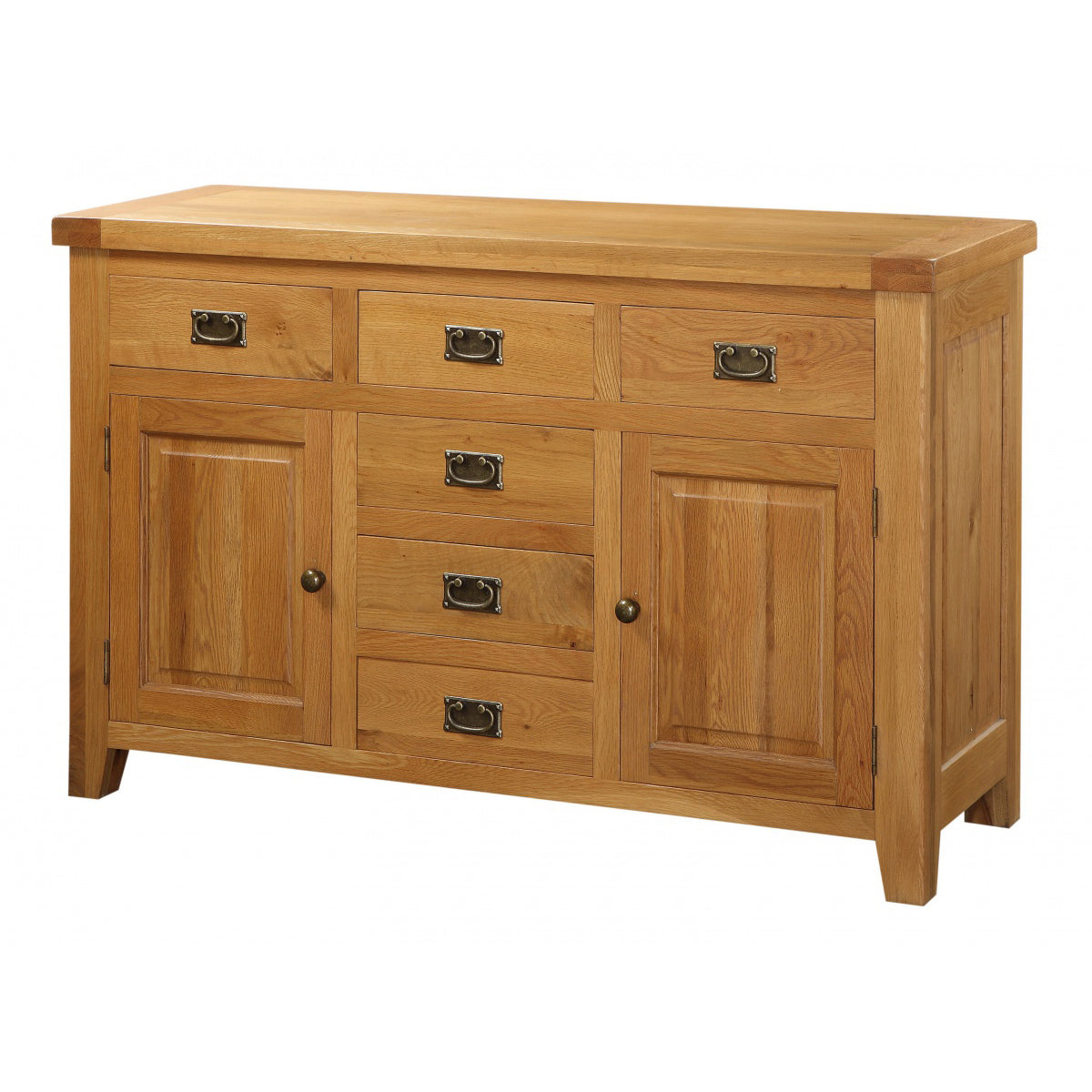 Acorn Solid Oak Sideboard 2 Doors 6 Drawers | Contemporary Storage - Plushnests