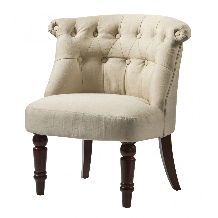Alderwood Fabric Chair Beige – Lounge & Dining Room Chair, Comfortable Seating - Plushnests