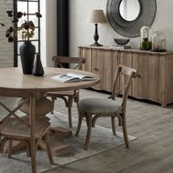 Copgrove 4-Door Sideboard Handcrafted, Bleached Wood French Style - Plushnests