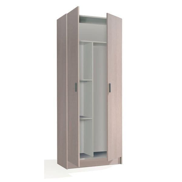 Multi Tall Oak Effect 2-Door Storage Cupboard – Universal & Stylish - Plushnests