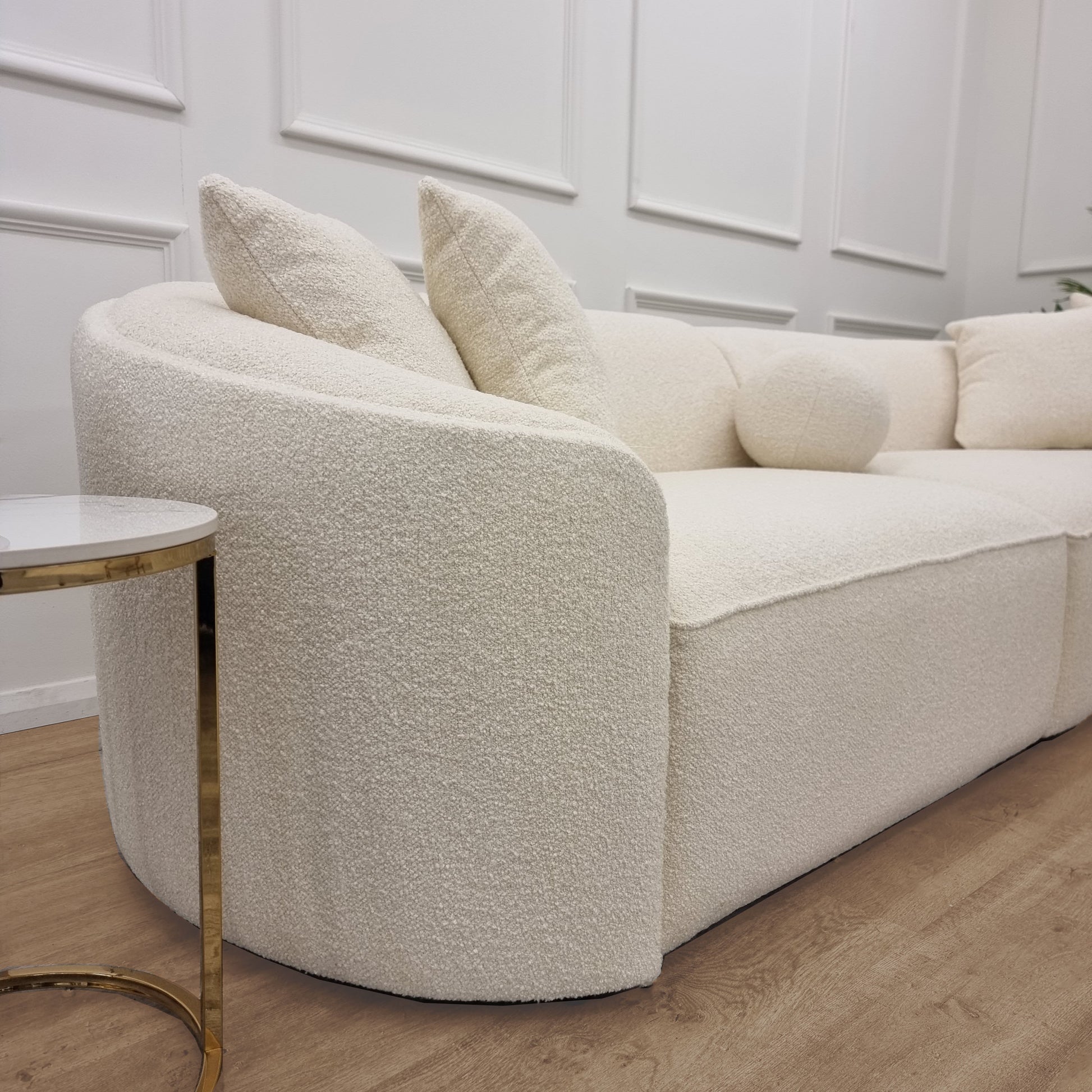 ivory pebble boucle sofa