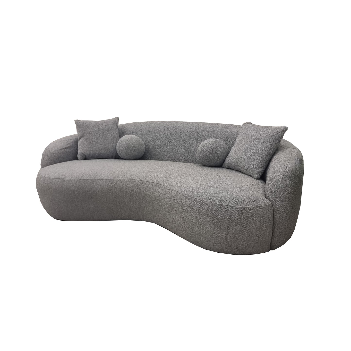 The Wave Boucle Sofa - Grey, 3 Seater, Modern Lounge Sofa, Patio Seating