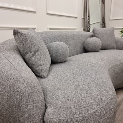 The Wave Boucle Sofa - Grey, 3 Seater, Modern Lounge Sofa, Patio Seating