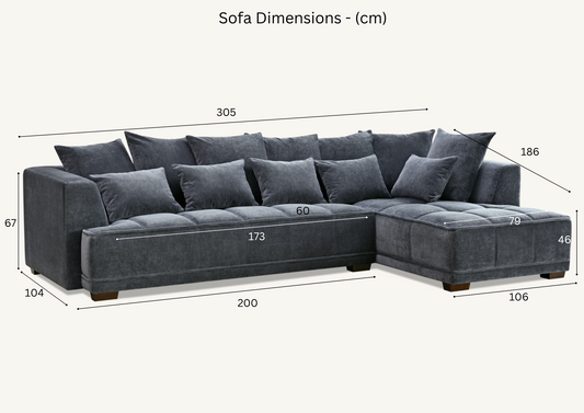 Aluxo Gramercy Sofa Group - Corner Modern Sofa, Fabric Lounge Sofa