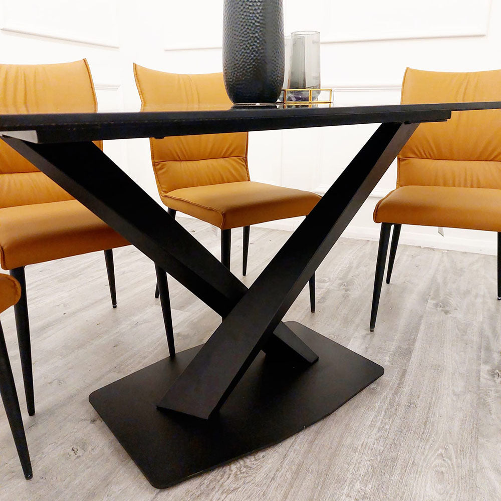 apollo 1.6 black dining table with sintered top