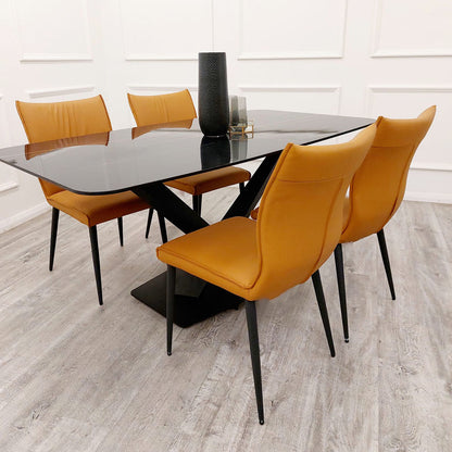 apollo 1.6 black dining table with sintered top