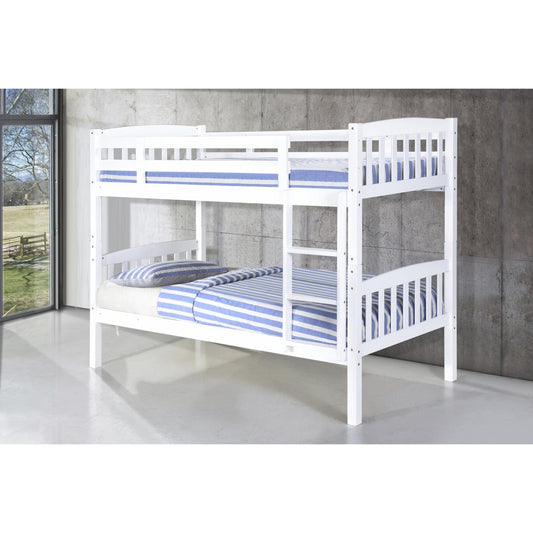 Ashbrook Solid Wood Triple Bunk Bed White - Full-Sized, Space-Saving Bed