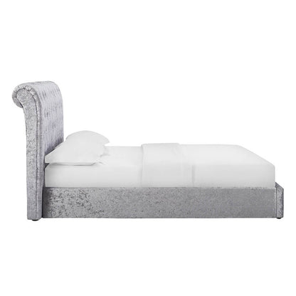 Casablanca Crushed Velvet King Size Storage Bed – Grey, Velvet, Storage