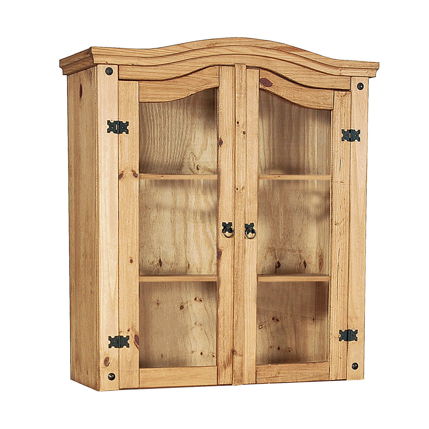 Corona Hutch 2 Doors - Rustic Pine Cupboard, Contemporary Distressed Hutch