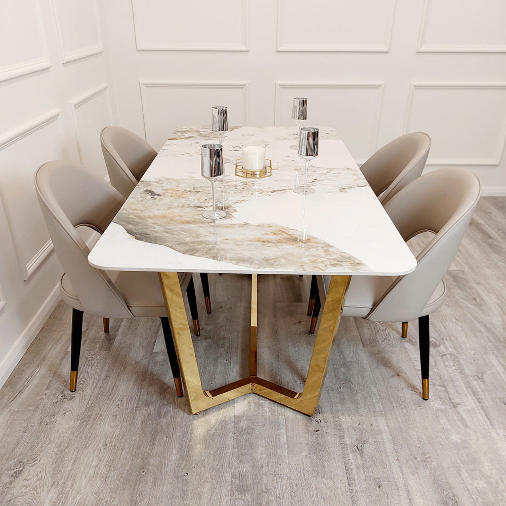 pandora gold sintered top dining table