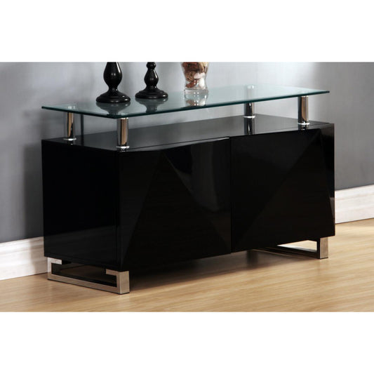 Rowley Black High Gloss Sideboard 2 Doors – Large Contemporary Storage