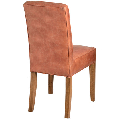 Tan Faux Leather Dining Chair - Modern, Contemporary, Wood & Leather