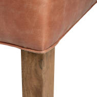 Tan Faux Leather Dining Chair - Modern, Contemporary, Wood & Leather