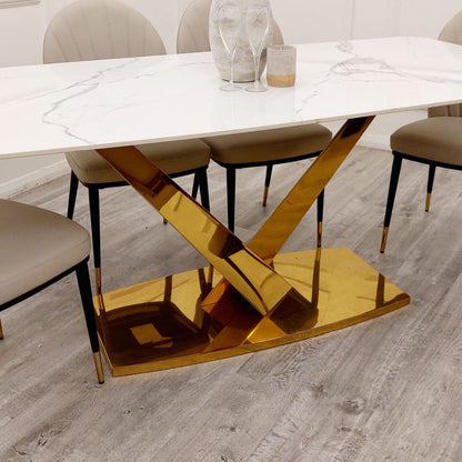 valeo gold 1.8 dining table with sintered stone top