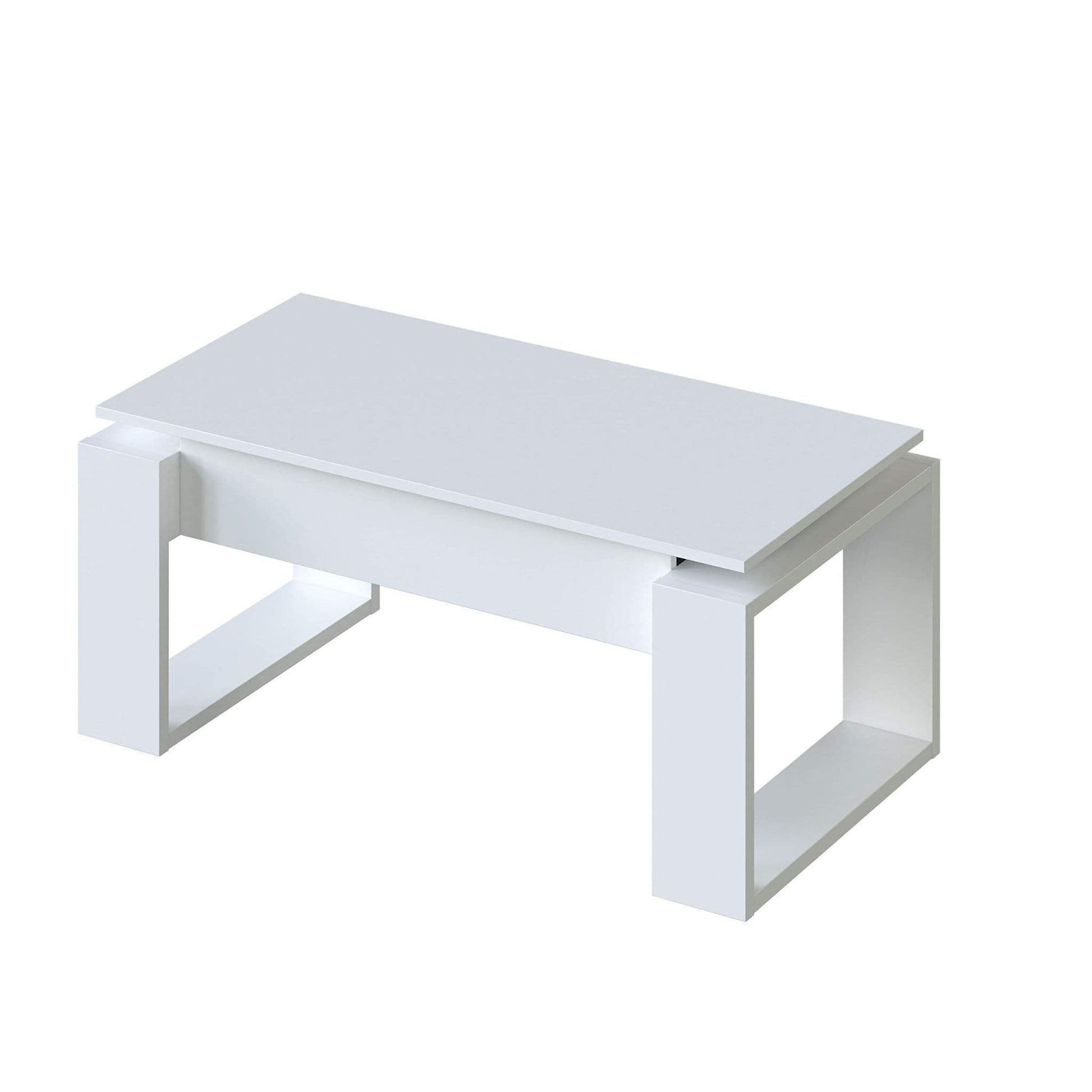 Felix white coffee table with lift up storage