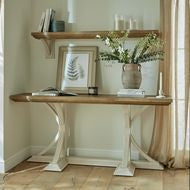 Luna Console Table Handcrafted Rustic, Vintage, Wood, Small Design - Plushnests 
