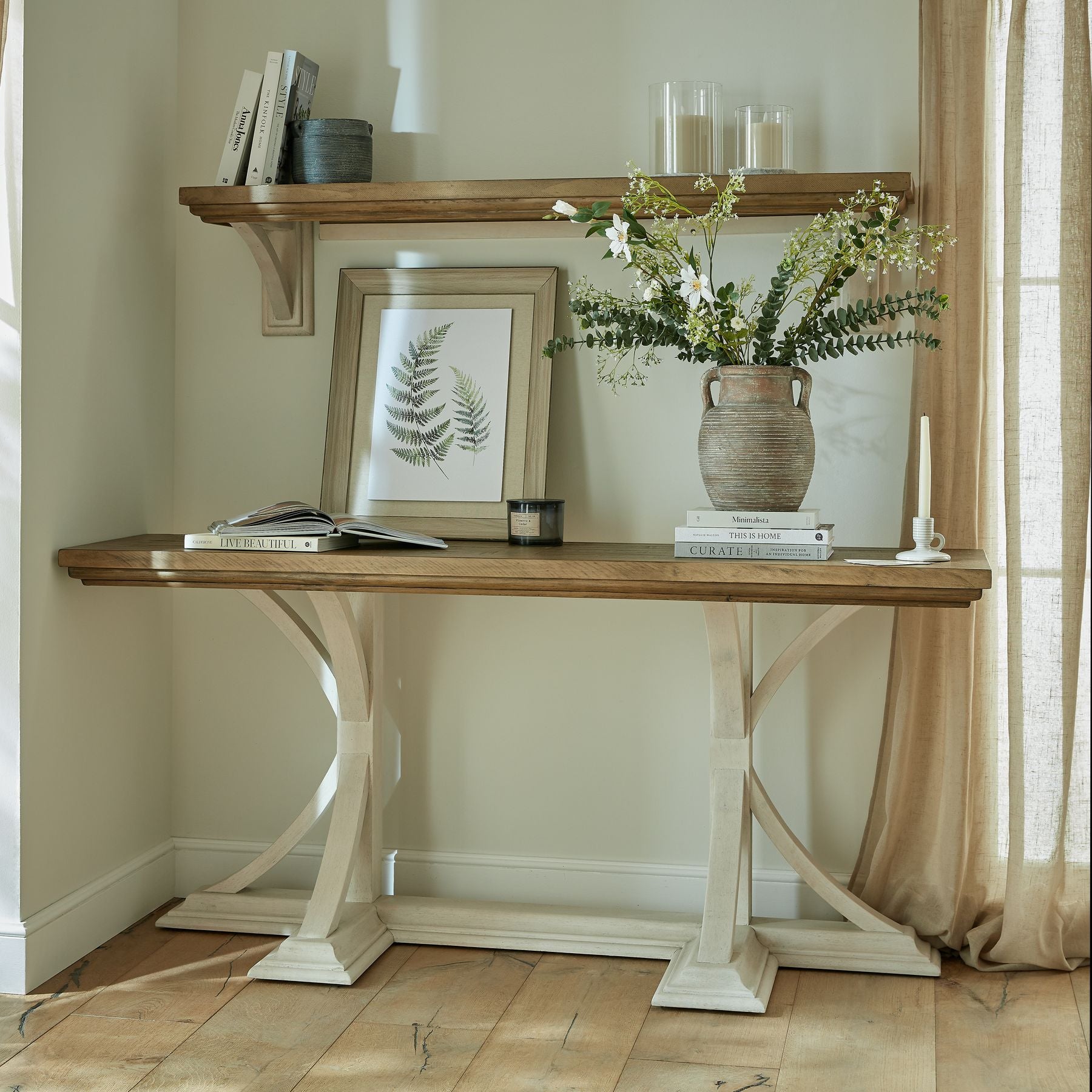 luna console table handcrafted