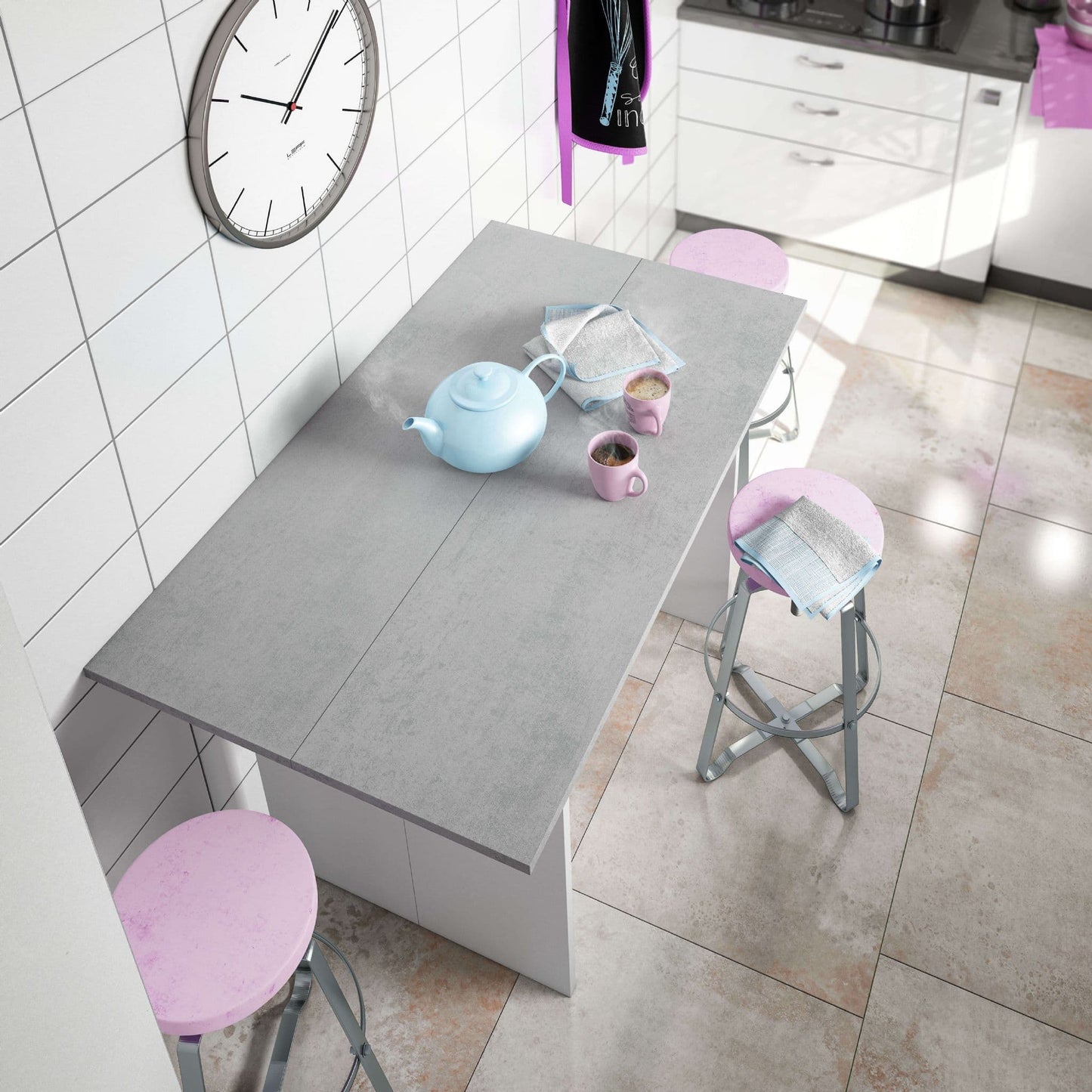 luxo-extending-breakfast-table space saving solution