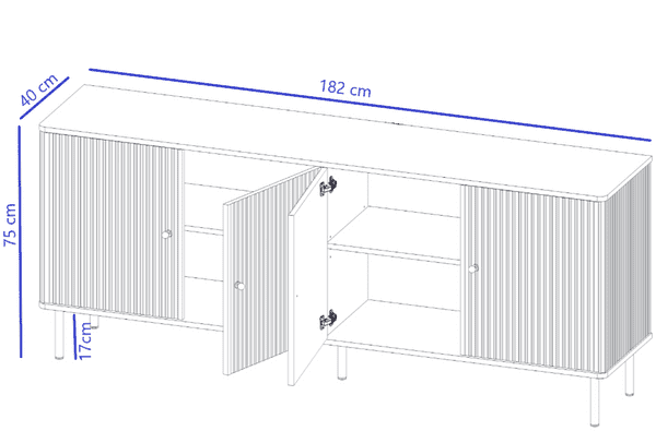 maison-black-and-gold-4-door-wide-sideboard dimensions