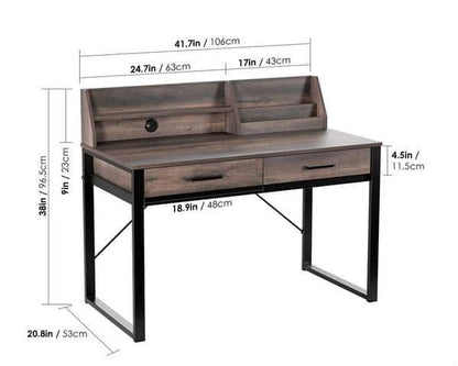 reusch-dark-walnut-effect-writing-study-desk-with-drawers-and-hutch dimensions