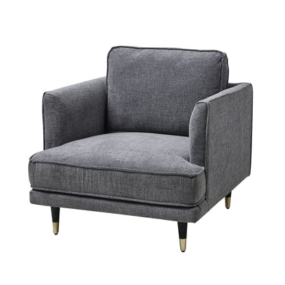 Richmond Grey Large Arm Chair - Modern Comfy Lounge Chair for Bedroom