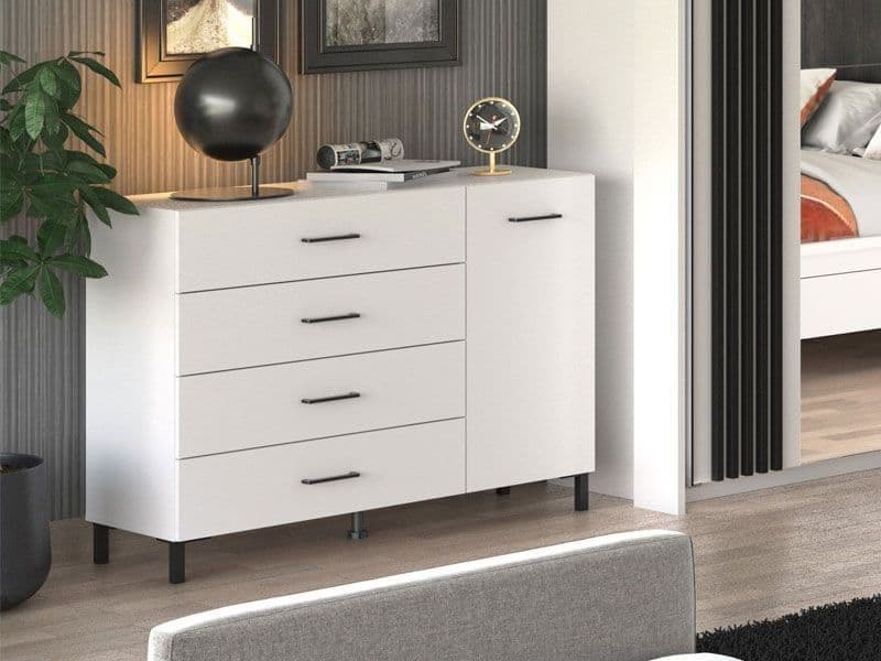 omero-white-1-door-4-drawer-sideboard-storage-unit lounge sideboard