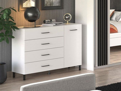 omero-white-1-door-4-drawer-sideboard-storage-unit lounge sideboard