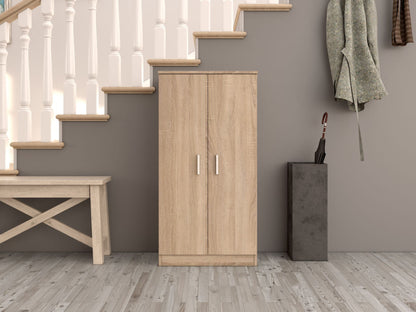 Zuldy Oak Effect Shoe Cabinet | Stylish Hallway Shoe Storage with Doors